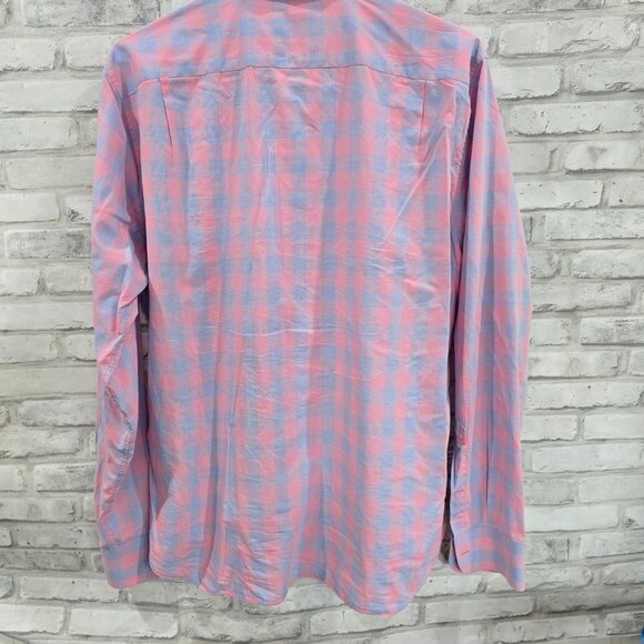 Bonobos Shirt Mens Size XL Pink Blue Check Button Up Long Sleeve - Picture 6 of 6